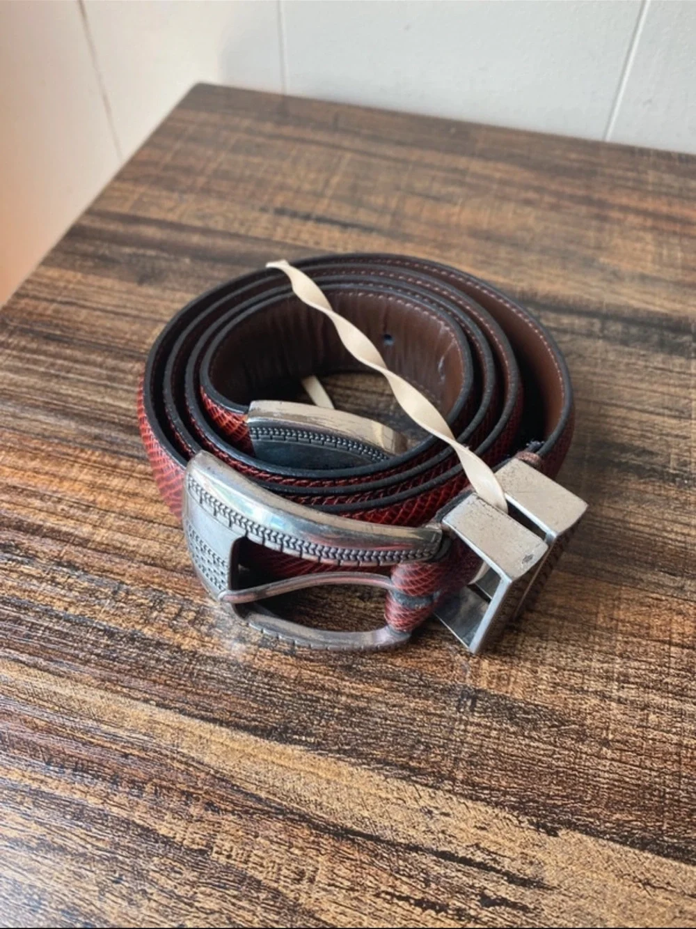 Florshiem Textured Leather Belt, 34”
